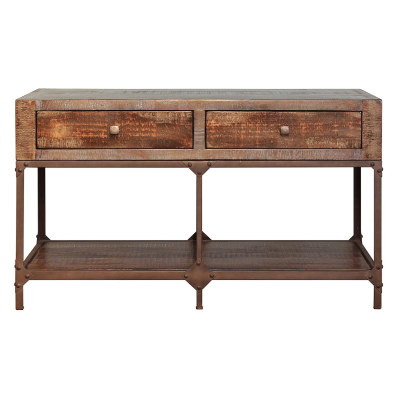 Dobby 49.25'' Solid Wood Top Console Table