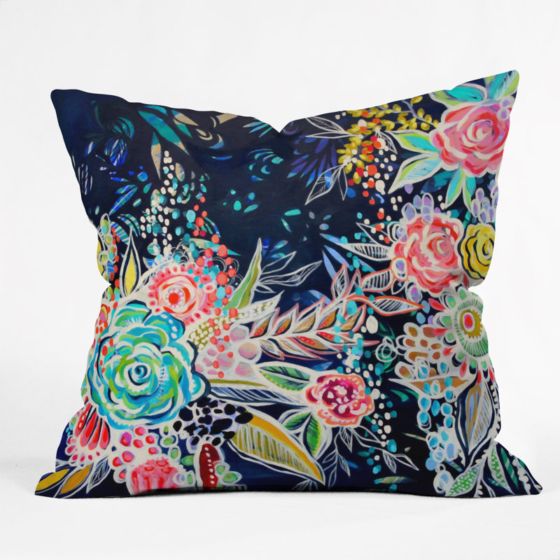 Night Bloomer Throw Pillow, 18" x 18"