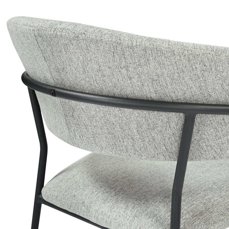 Frances Set of 4 Velvet Dining Chairs, Fabric Grey