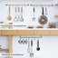 Ensemble d'ustensiles de cuisine 2 pièces, porte-ustensiles de 15,6 po à fixation murale, support à ustensiles de cuisine en acier inoxydable 304, 7 crochets coulissants pour cuillère à spatule, tasses à mesurer, tasse à café