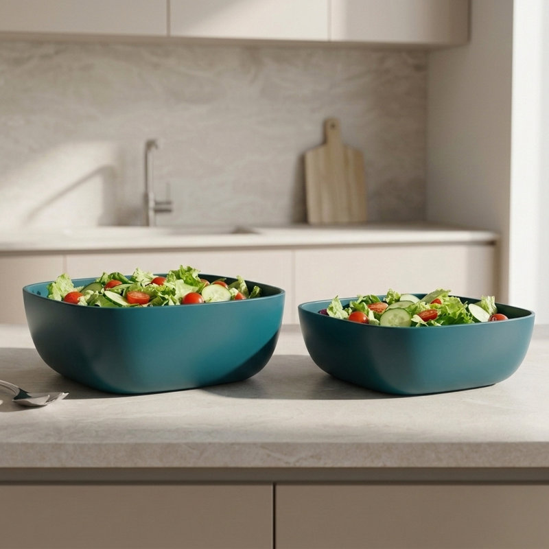 Ensemble de 4 pièces en bambou EKOBO Ensemble de bols à pâtes / salade, Abîme bleu