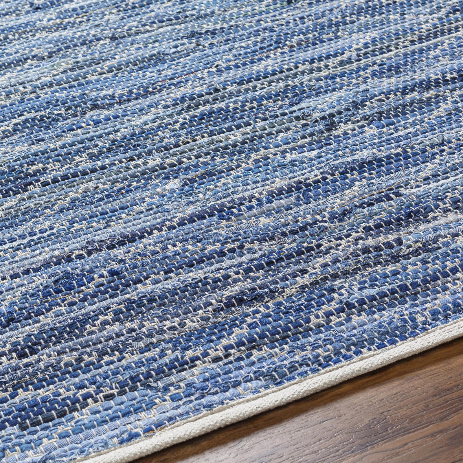 Calana Handmade Recycled P.E.T Blue, Beige, Tan Rug, Rectangle 5' x 7'6"