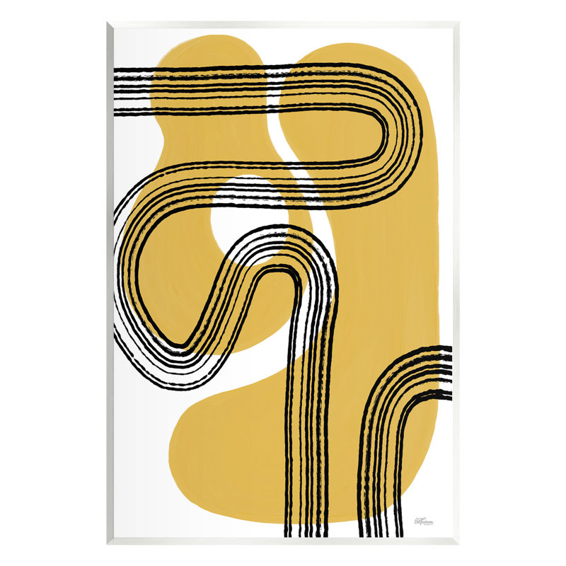 "Curved Stripes on Shapes", art mural par Cat Thurman Designs, H 19 po x l 13 po