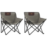 Camping Chairs With Pocket Foldable 2 Pcs Leave Print