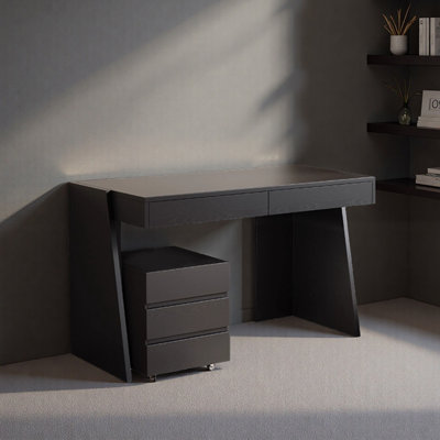 Bureau d'écriture minimaliste en bois noir