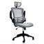 Fauteuil de direction moderne haut dossier en filet argenté avec appui-tête et accoudoirs rabattables-329158252