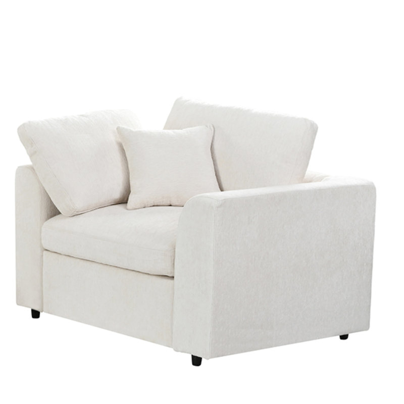 Ensemble de canapés modulaires 4 pièces en U, Chenille beige