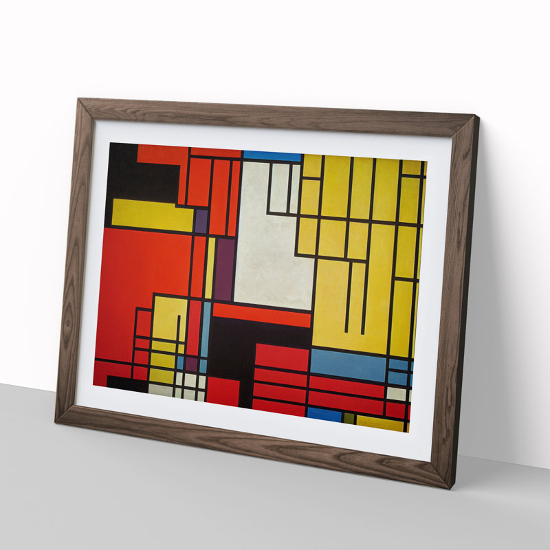 Cubism Abstract Vol.4 - Framed Print, 25cm H x 34cm W x 2cm D, Walnut