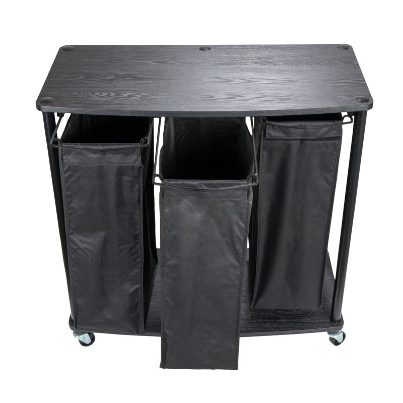 Rolling Laundry Sorter, Black