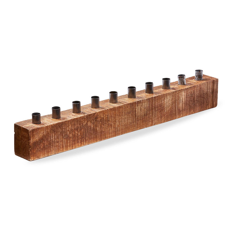 Timber Taper Centerpiece Beige Wood Everyday