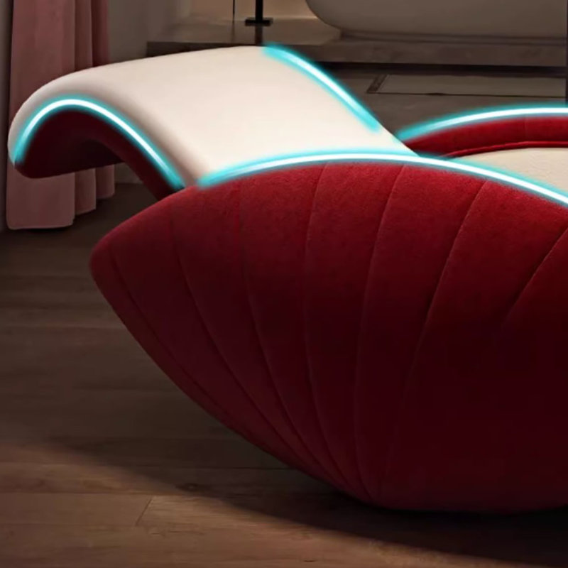 Chaise berçante de luxe Shell, Blanc / rouge