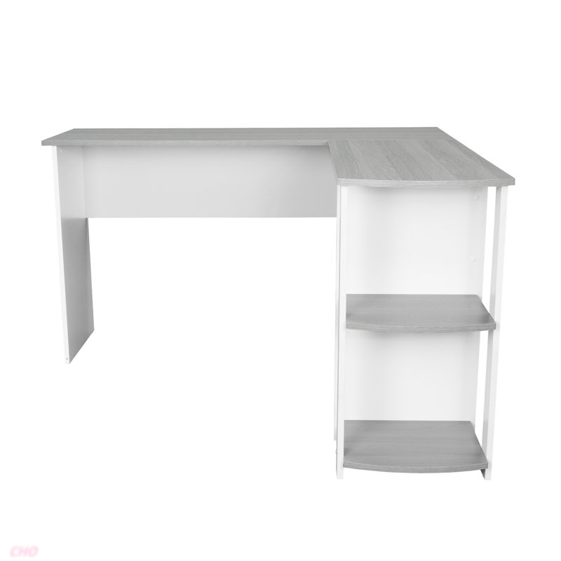 Techni Mobili Modern L-Shaped Desk With Side Shelves