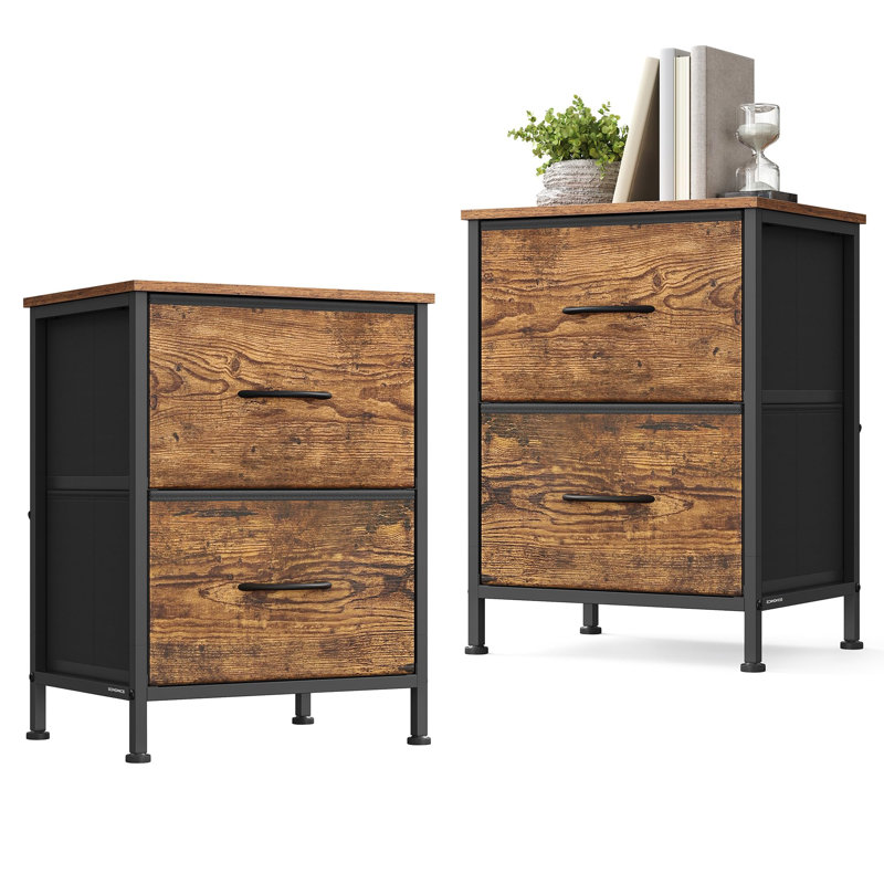 39.6cm W Metal Bedside Table