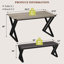Ensemble de table de salle à manger avec 2 bancs rembourrés, ensemble de table de cuisine à pieds en forme de Z, coin-repas compact pour maison de campagne-1260460887