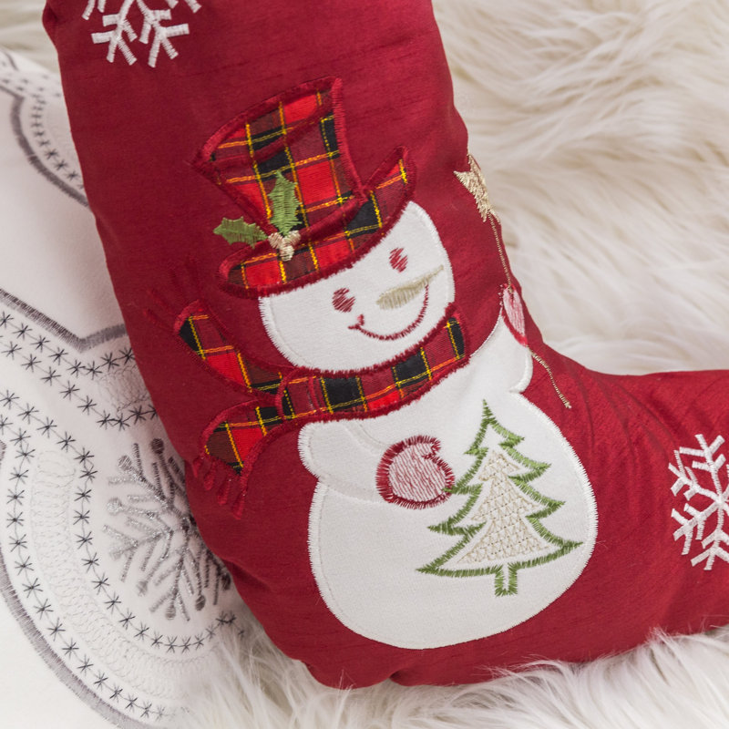 Chaussette de noël pour chaussette de noël xmas classique brodée bonhomme de neige