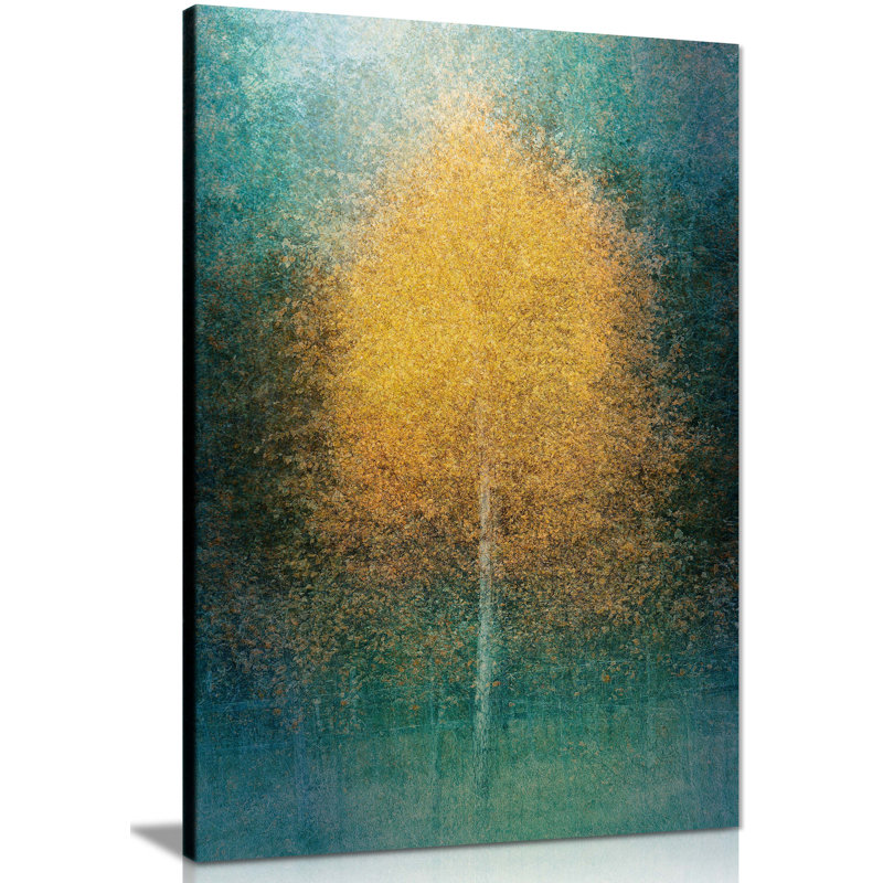 Painterly Yellow Tree In Autum - Wrapped Canvas Painting, 31cm H x 20cm W x 1.8cm D