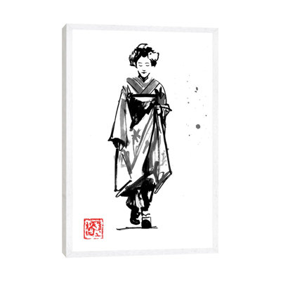 Geisha Walking 1 Piece Painting on Canvas