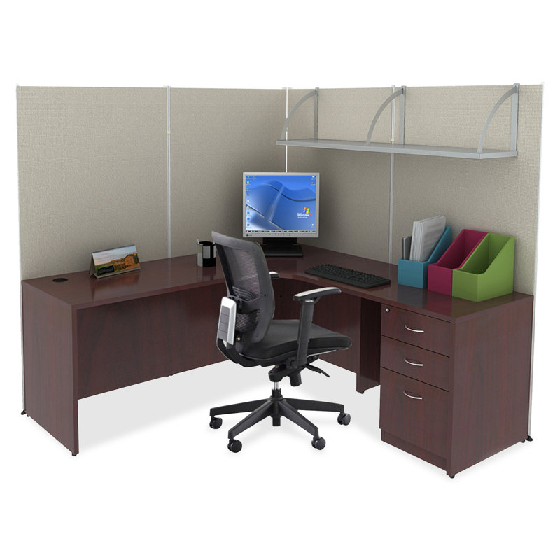 Mahogany 72'' Wide Desk Hutch with Doors