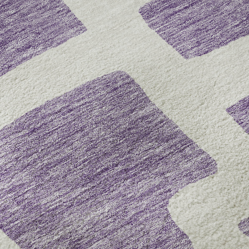 Premium Machine Washable Prisco Purple Rug, Rectangle 10' x 14'