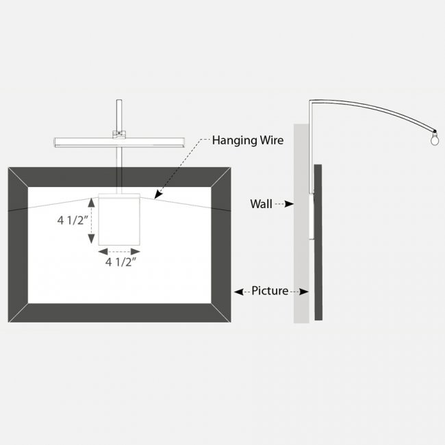 Vibe Dimmable LED Wall Mounted Picture Light, Black