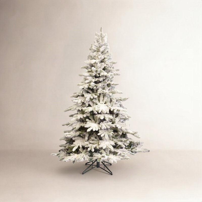 Sapin de Noël blanc givré, H 6,5 pi