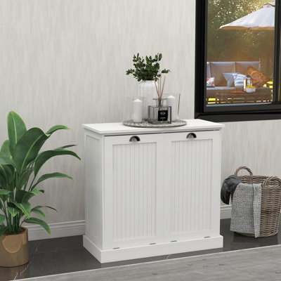 Armoire de trieur de linge à deux compartiments inclinable