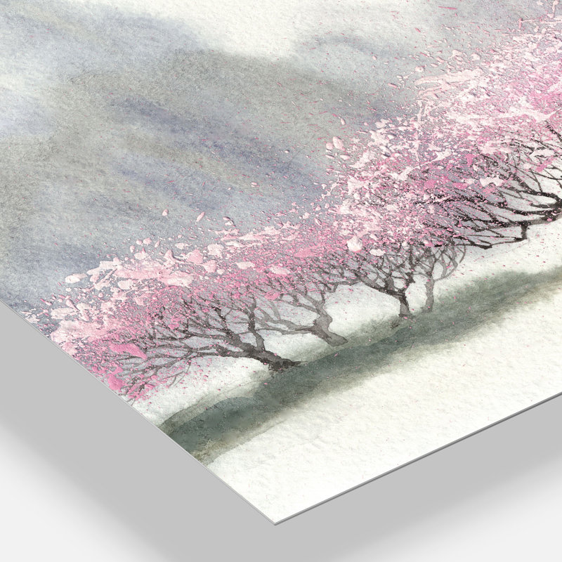 " Flowering Trees At Spring ", 20" H x 40" W x 1" D, Wrapped Canvas
