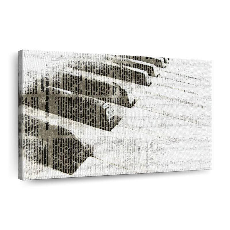 Notes de piano, H 24 po x l 36 po x P 1,25 po