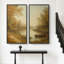 Paysage d'automne avec embarcation rustique à l'entrée - ensemble de 2 reproductions d'art encadrées sur toile 60 po x 30 po x 2 pièces-99711432-99711435