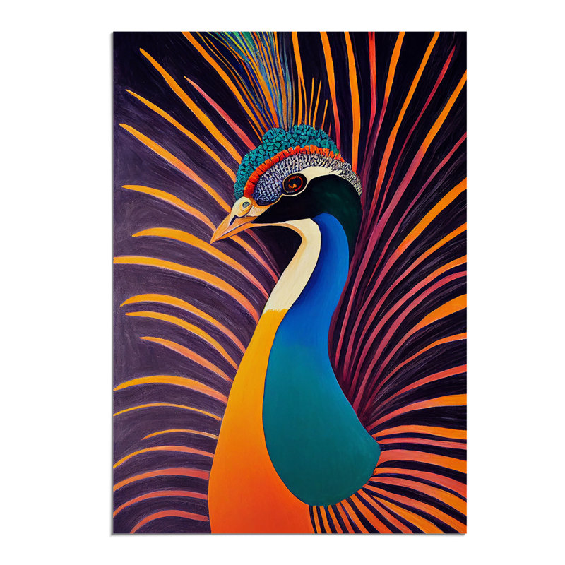 Bold Peacock Art No.7 - Print, 42cm H x 29.7cm W, Paper, No Matte