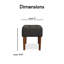 Tabouret de coiffeuse capitonné carré Elle Decor Aria-22661139
