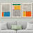 Abstract Vibrant Color Blocks " Mid-century Modern Multicolor Block Colorful Framed Abstract Geometric Canvas Print Wall Art " 3 - Pieces-75848667-75848671