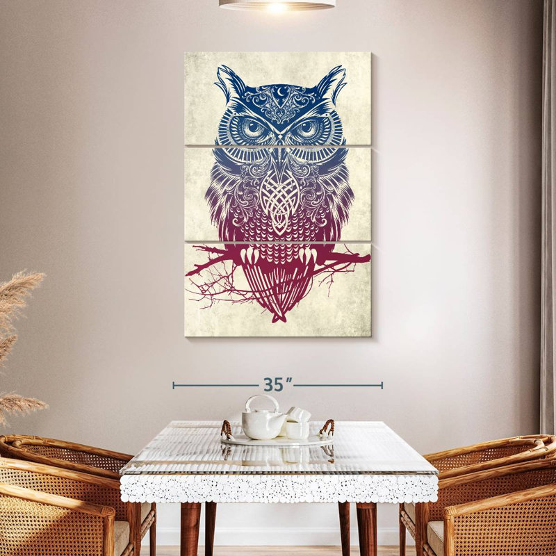 Brampt Warrior Owl, 50'' H x 32'' W
