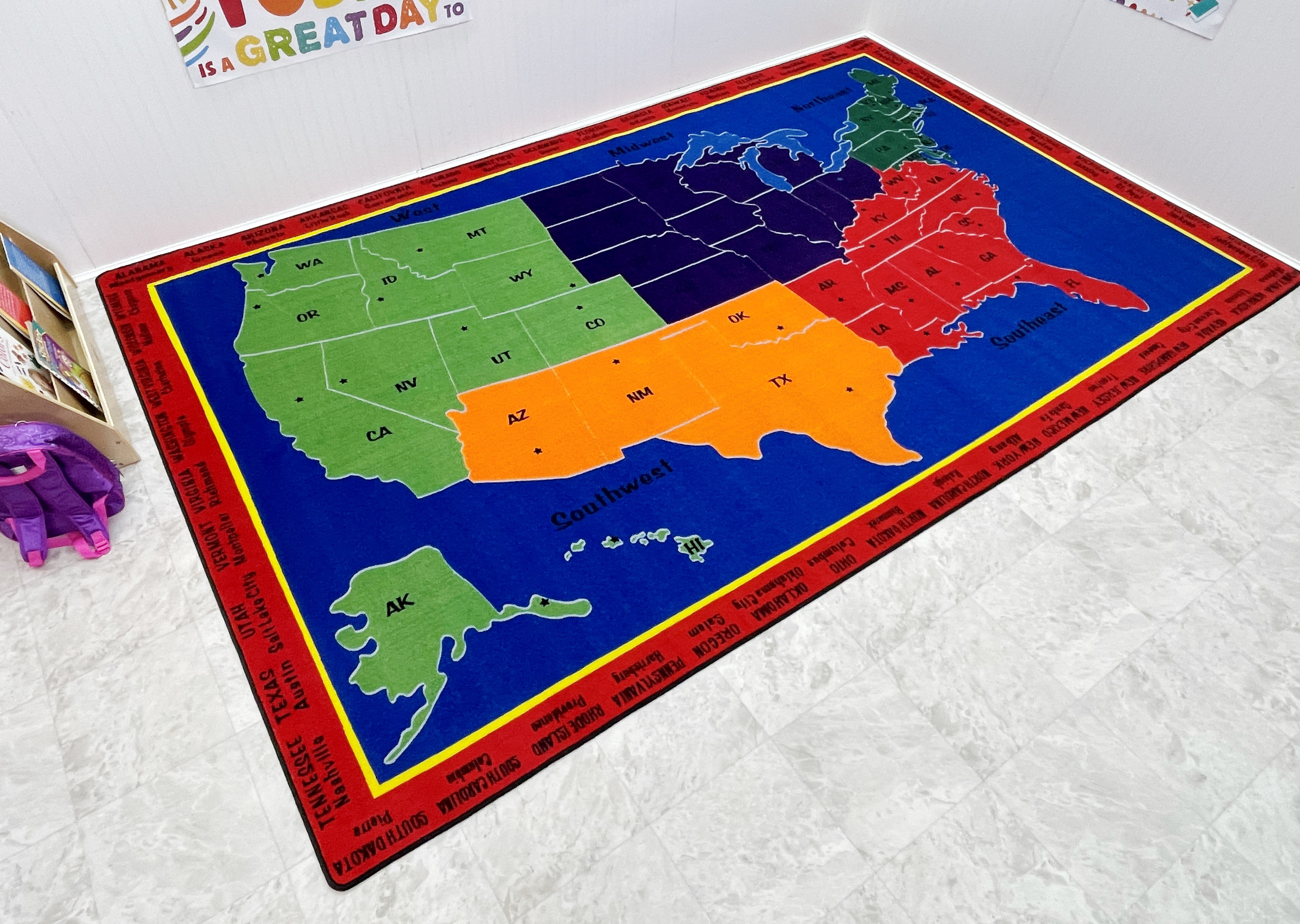 Kid Carpet The United States of America Map Rug Wayfair