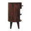 Table de chevet en bois noyer californien, 1 tiroir, 2 tablettes ouvertes, pieds nordiques, brun foncé