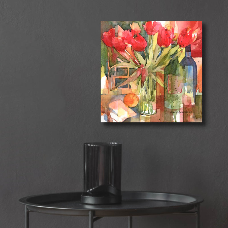 «Bottles & Blooms» par Annelein Beukenkamp, art mural en verre acrylique, H 12 po x l 12 po x P 0,13 po