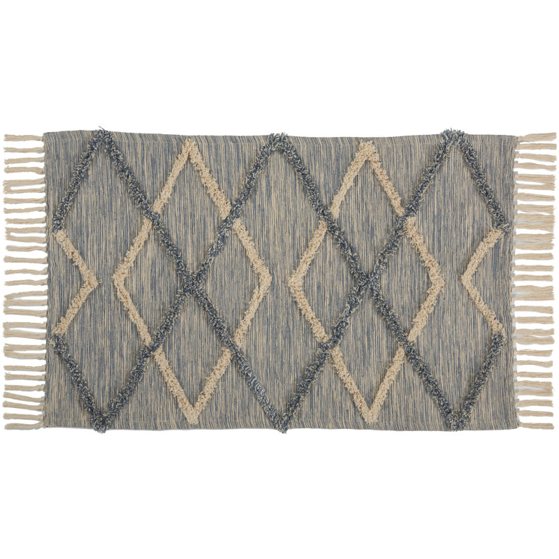 Geometric Synthetic Kitchen Mat, Rectangle 2'3" x 3'9"