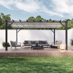 Florence  Aluminum Pergola in Gray Powder-Coated Finish with Adjustable Canopy