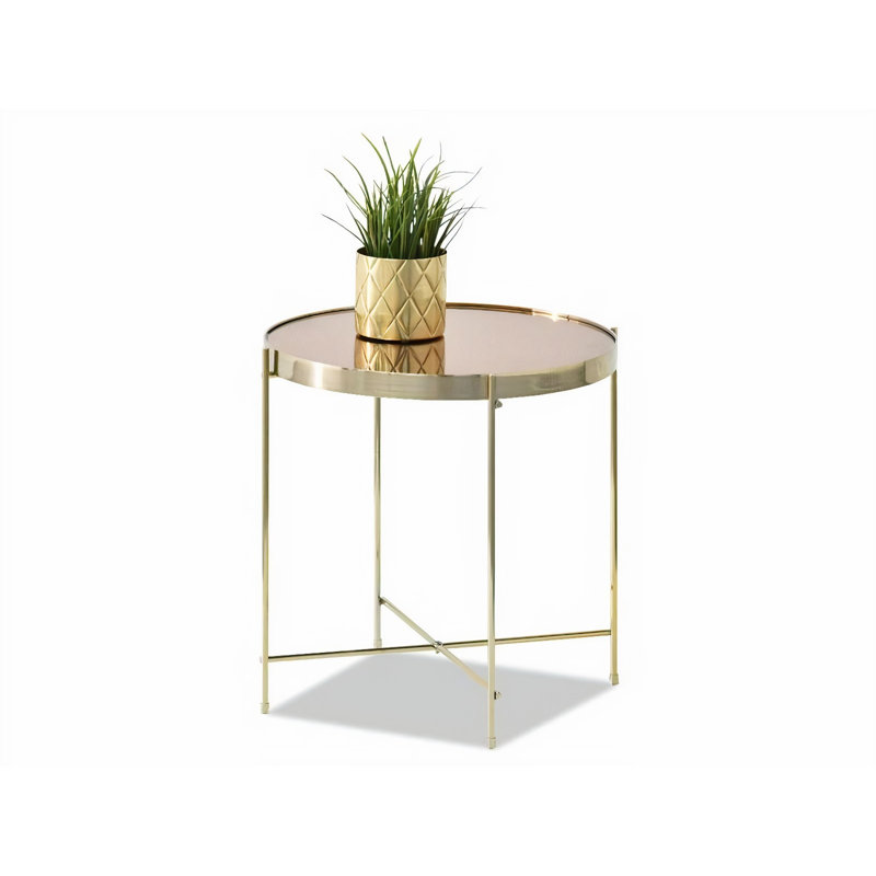 Appling Four Leg Coffee Table, 43" H x 44" W x 44"D, Brown/Gold