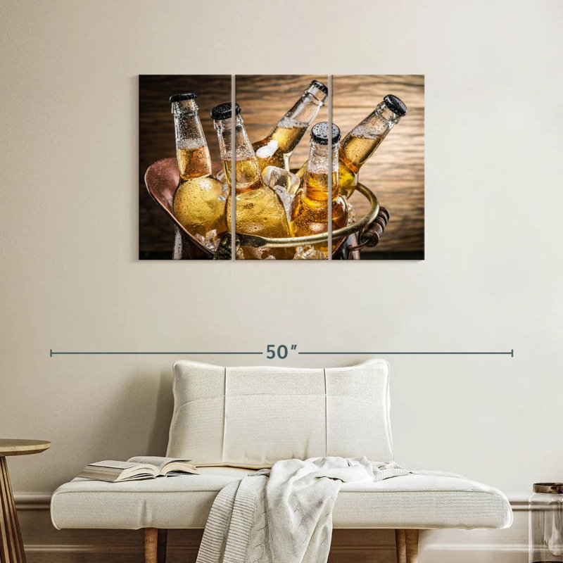 Yarlin Cold Beer Bottles, 24" H x 38" W
