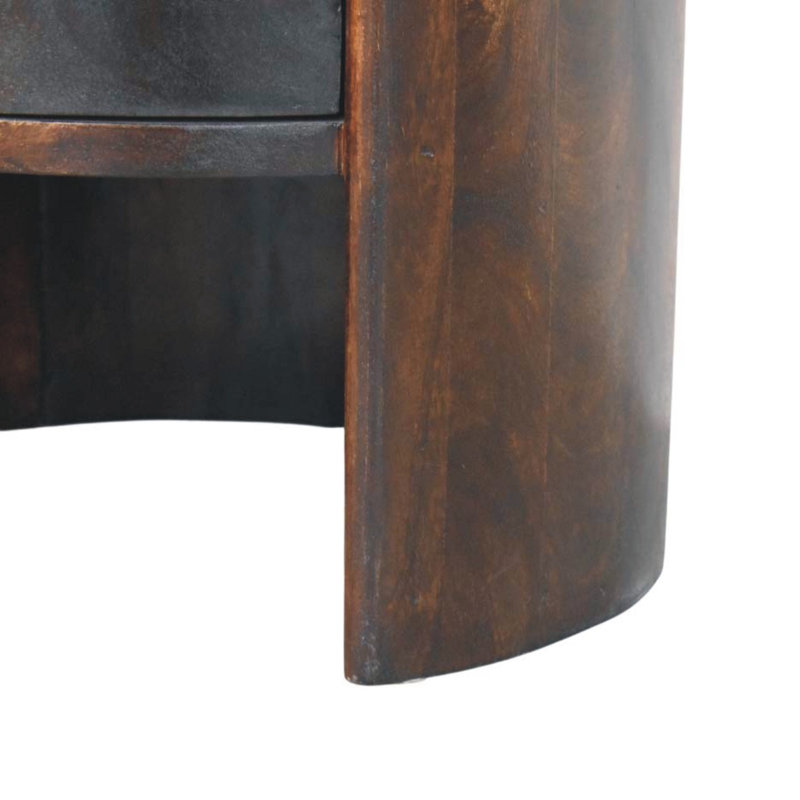 Table d'appoint ronde en velours moka