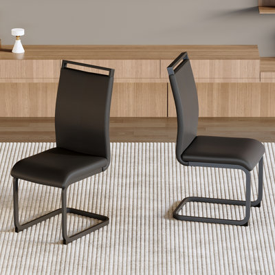 Ensemble de 2 chaises de salle à manger modernes et rembourrées avec dossier haut