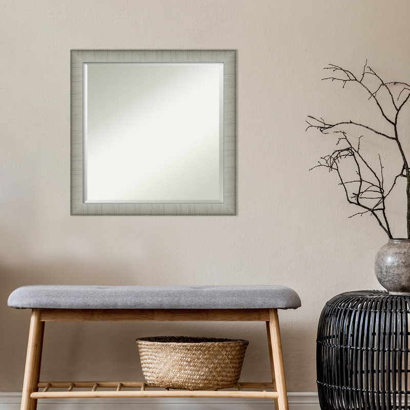 Miroir d'appoint mural en plastique Jonnie, Nickel, 23 po x 23 po