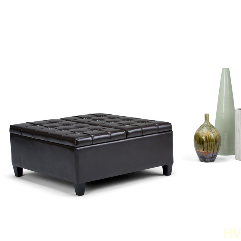 Harrison -  Table Storage Ottoman   For Bedroom, Living Room And Entryway, Charcoal Gray