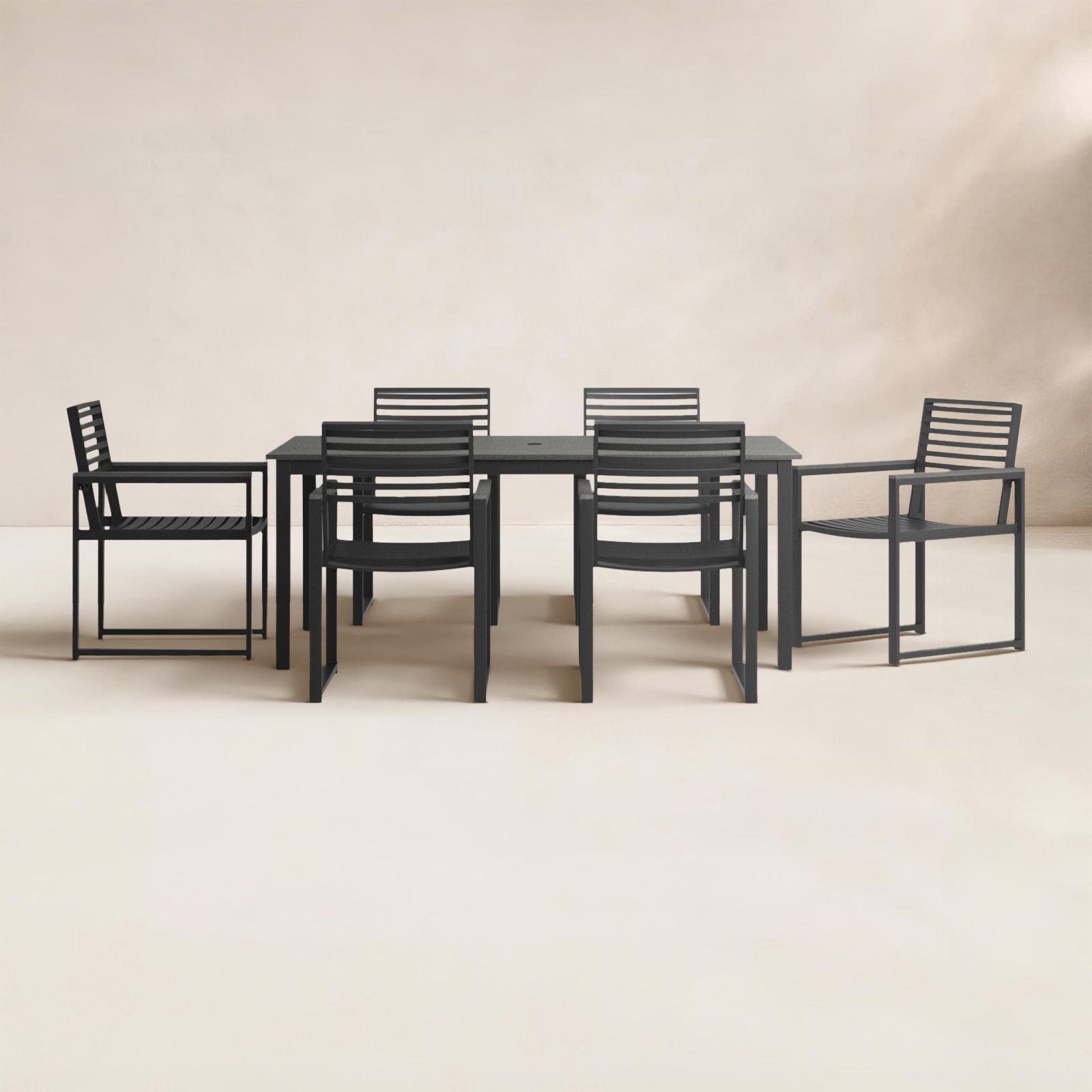 Townsend 72" Patio Dining Set, Gray/Dark Gray