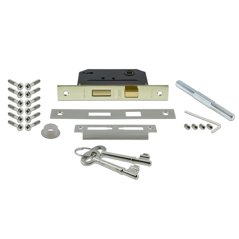 Deco Interior Mortise Door Knob with Meadows Long Plate, 2 1/4, Satin Nickel