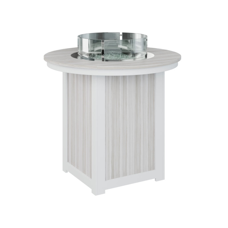 Berlin Gardens Donoma Round Fire Pit Table, 38.87" H x 44" W x 44" D, Seashell