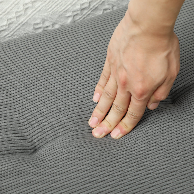 Banc de hall d'entrée avec siège rembourré et pieds en acier pour la chambre à coucher, Gris