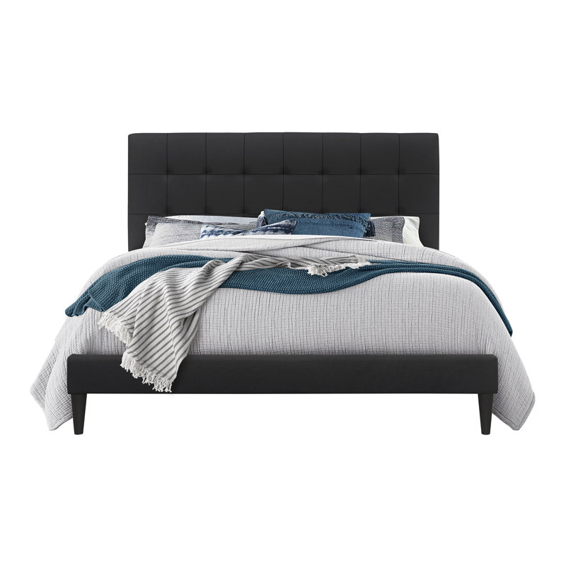 Artemiza Upholstered Platform Bed, Twin, Black