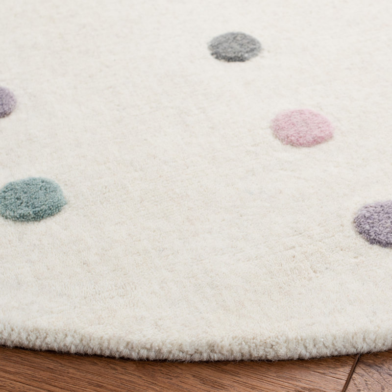 Handwoven rug 70% wool, 20% latex, 10% cotton Hadi, Rond 5 pi